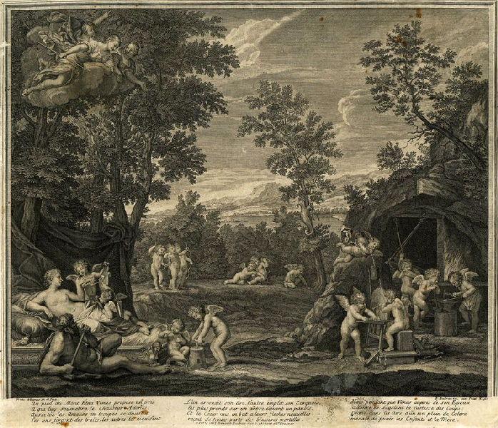 Vénus couchée près de Vulcain