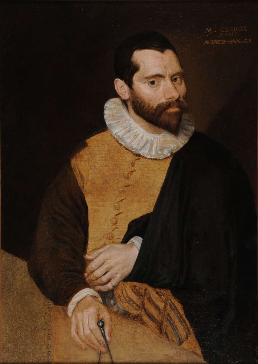 Portrait présumé de P.C. Clicquot (titre attribué) ; P.-C. Clicquot, maître des bombardiens de Reims (autre titre attribué) ; Portrait de Jehan Pussot (ancien titre attribué) ; Autoportrait (ancien titre attribué) ; Un géomètre le compas à la main (titre attribué)
