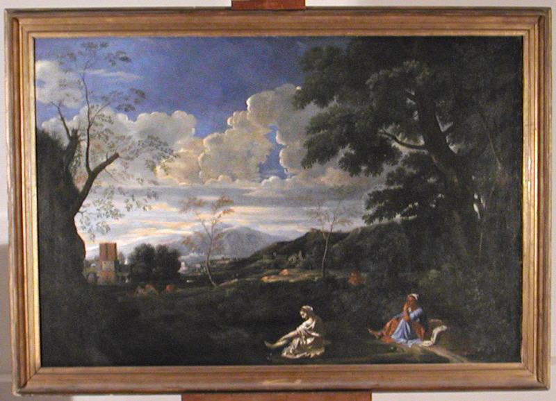 Paysage avec la femme qui se lave les pieds (titre inscrit à l'inventaire) ; Paysage : jeune femme se lavant les pieds (ancienne dénomination)