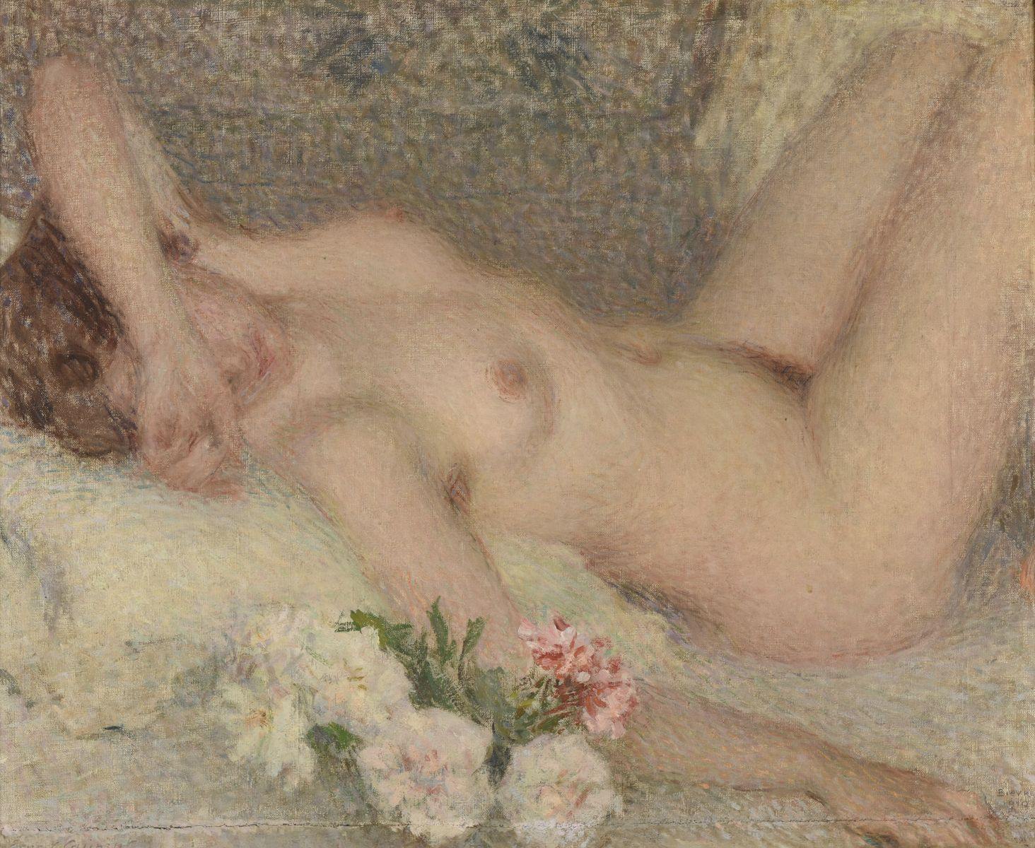 Nu avec fleurs