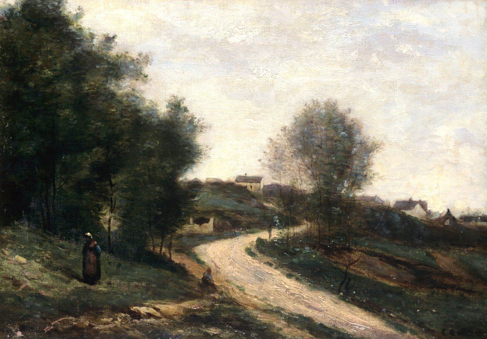 Gouvieux, près de Chantilly (titre attribué) ; Chemin montant à Gouvieux (ancien titre attribué)