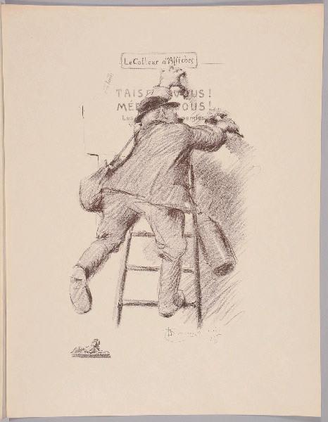 Le Colleur d'Affiches (titre inscrit) ; Sphinx (titre d'après la représentation, remarque lithographiée dans la marge)