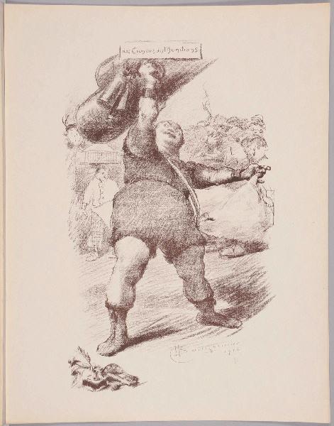 Des Canons des Munitions (titre inscrit) ; Sabre, plume et encrier (titre d'après la représentation, remarque lithographiée dans la marge)