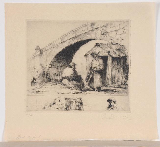 Garde au pont sur la Marne (titre attribué) ; Garde du pont (titre inscrit, titre collection Lemétais)