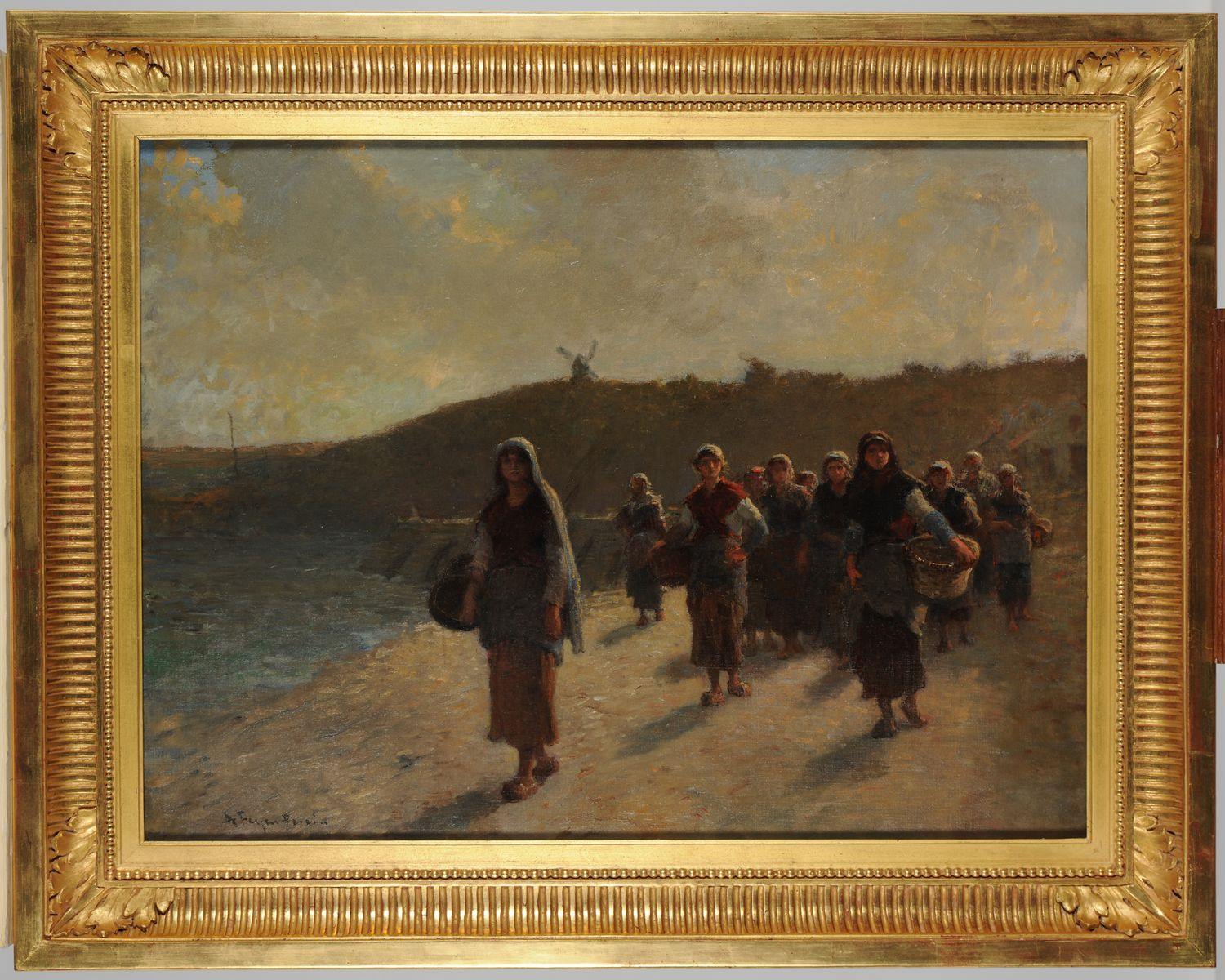 Rentrée des glaneuses d'huîtres (souvenir de la baie de Cancale) ; Femmes de pêcheurs
