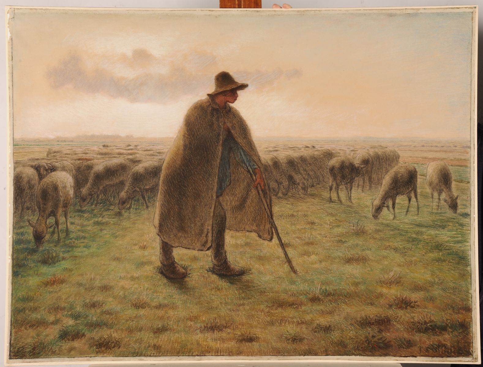 Berger gardant son troupeau (titre attribué) ; Berger gardant son troupeau : effet d'automne (autre titre)