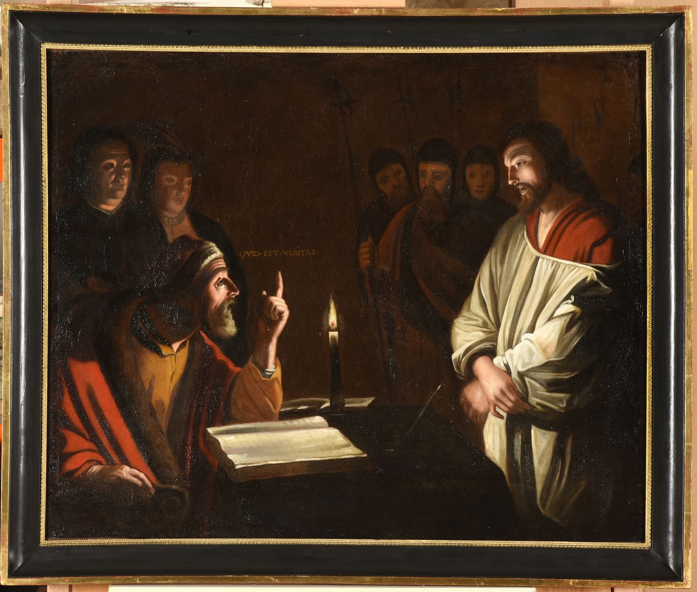 Jésus devant le Grand Prêtre (titre attribué) ; Jésus devant Caïphe (ancien titre attribué) ; Jésus devant Pilate (ancien titre attribué) ; Jésus interrogé par Pilate (titre inscrit à l'inventaire Bergeat)