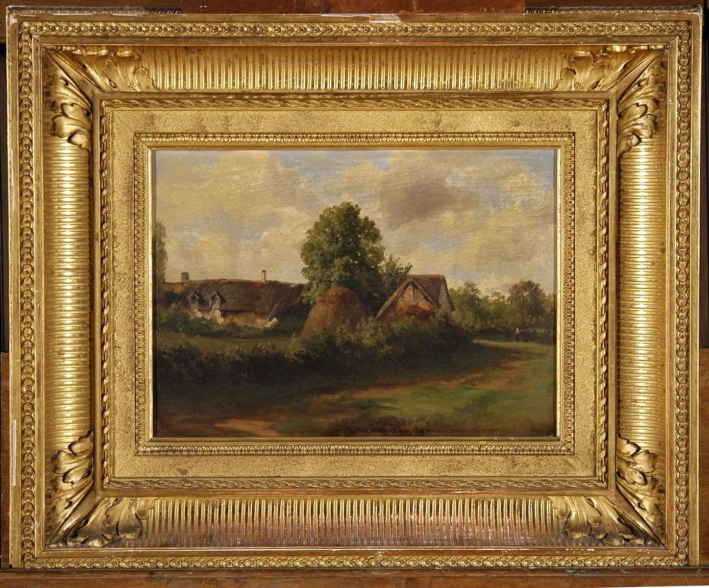 Une ferme ; Paysage avec vue de ferme