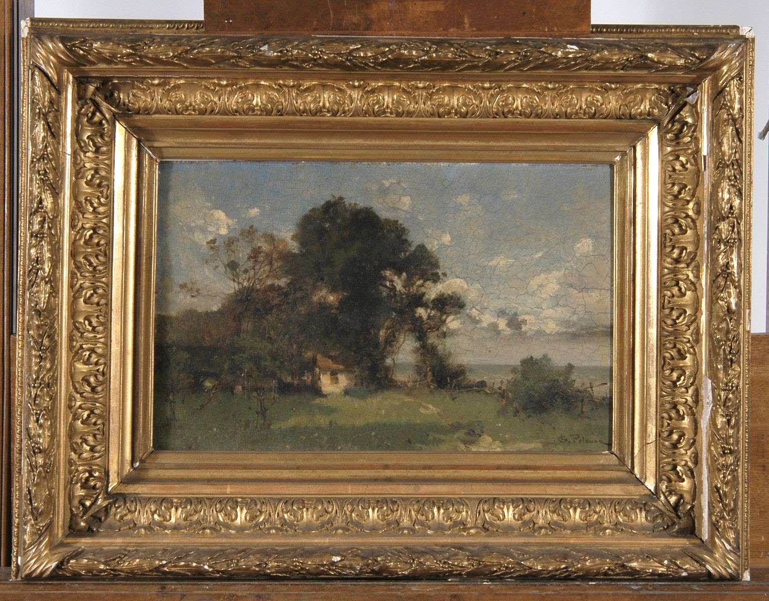 Paysage ; Figure féminine alanguie