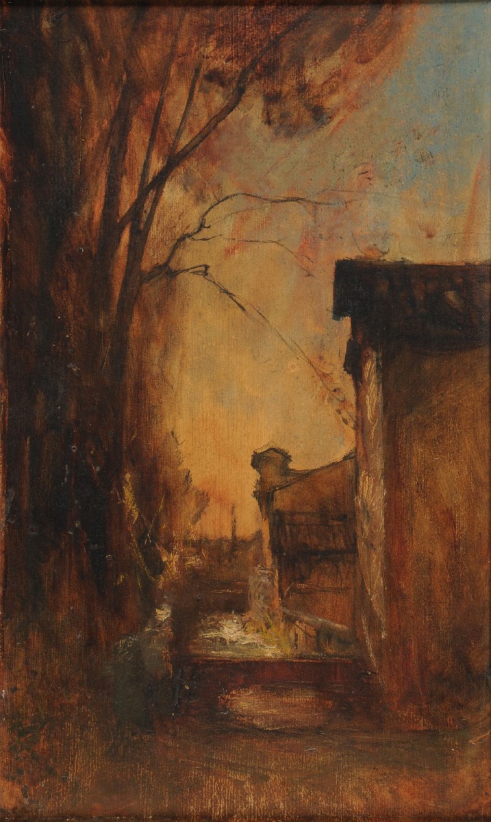 Allée des Tilleuls à Crémieu ; Maisons au bord de la rivière (ou le Moulin)