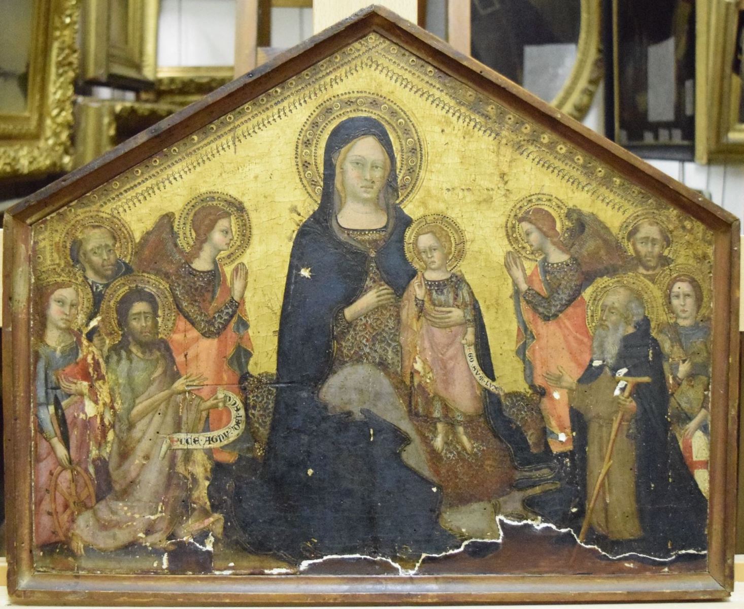 La Vierge et l'Enfant entre sainte Catherine d'Alexandrie, saint Dominique, saint Jean-Baptiste, saint Antoine, saint François et saint Michel ; Vierge et enfant (Madone d'humilité)