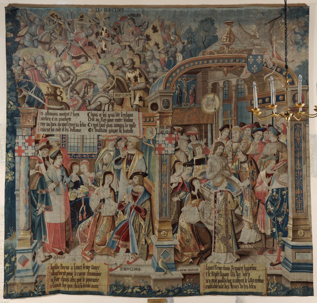 Histoire de saint Remi: saint Remi et Clovis (titre inscrit à l'inventaire) ; Vie de saint Remi ; tenture