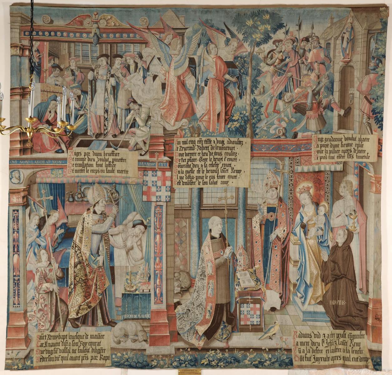 Histoire de saint Remi: Dernière suite des Miracles (titre inscrit à l'inventaire) ; Dernière suite des miracles et présentation de Robert de Lenoncourt à la Vierge (titre attribué) ; Vie de saint Remi ; tenture