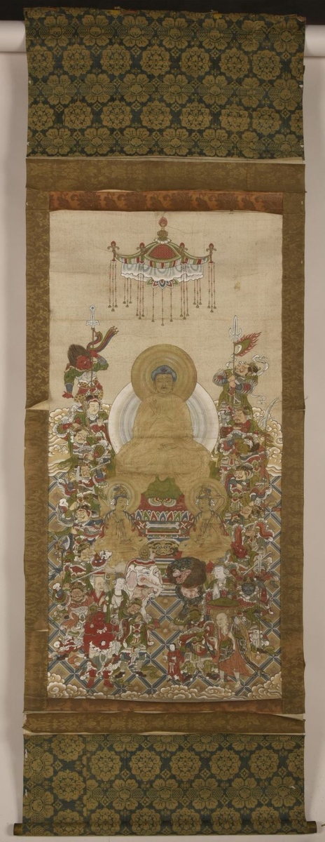 Le Bouddha Yakushi Nyorai et les seize divinités bienveillantes (titre attribué) ; Bouddha (ancien titre attribué)