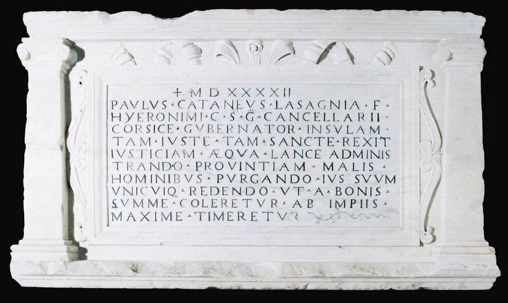 Dédicace au gouverneur Paolo Cattaneo Lazagna