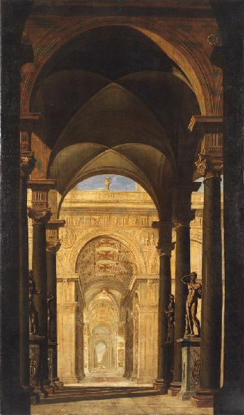 Galeries en enfilade (titre donné en 2012 par Benjamin Couilleaux pour l'exposition organisée par le musée sur la peinture napolitaine) ; Veduta dite Temple de Baal (autre titre)