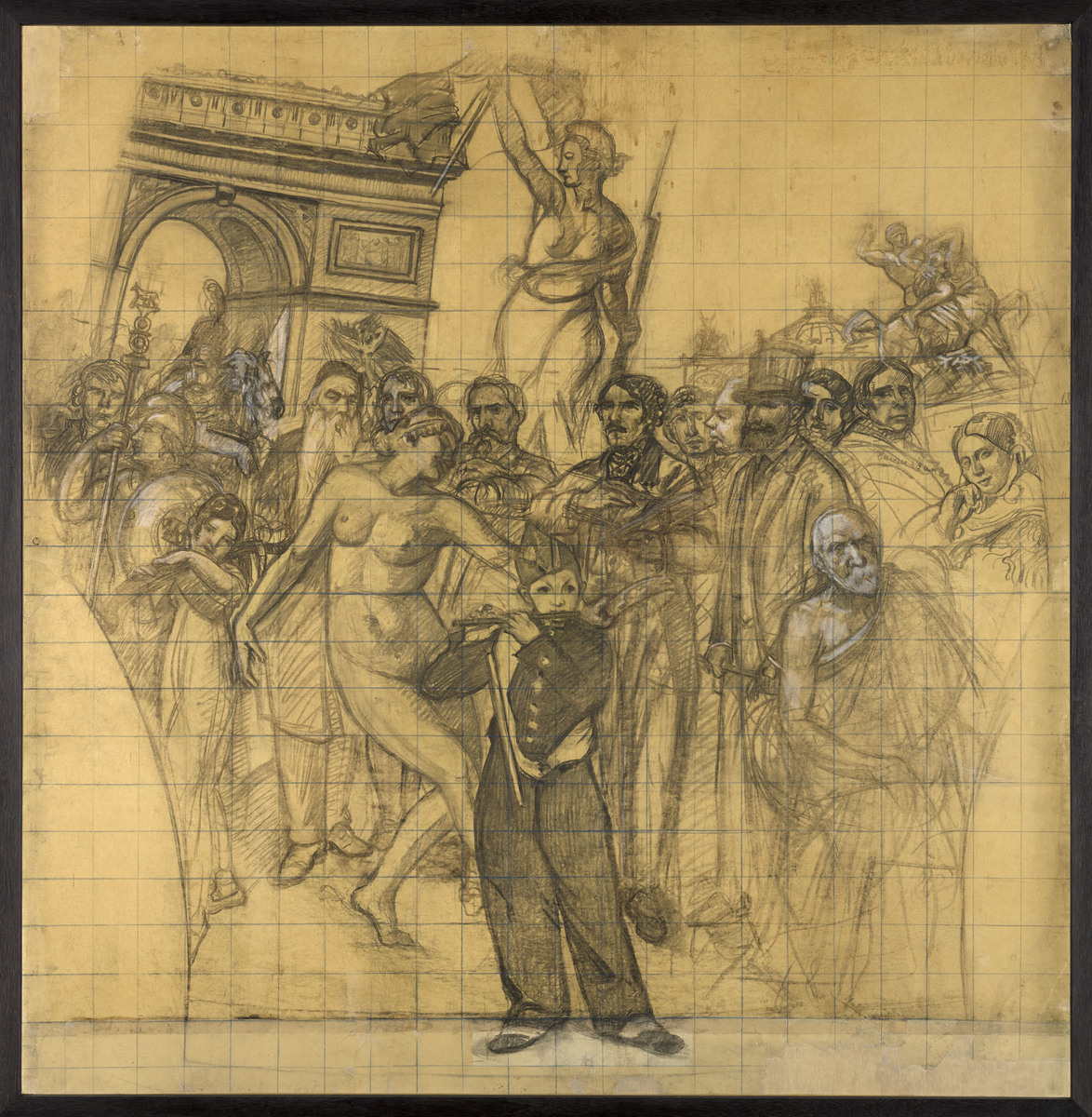 L'Art Romantique et Réaliste (2), dessin à échelle d'exécution (pour "L'Histoire de l’Art Français", décor du Petit Palais, Paris) ; L'Art romantique et réaliste (2). Etude pour le Petit Palais. Mise au carreau (titre du registre d'inventaire)