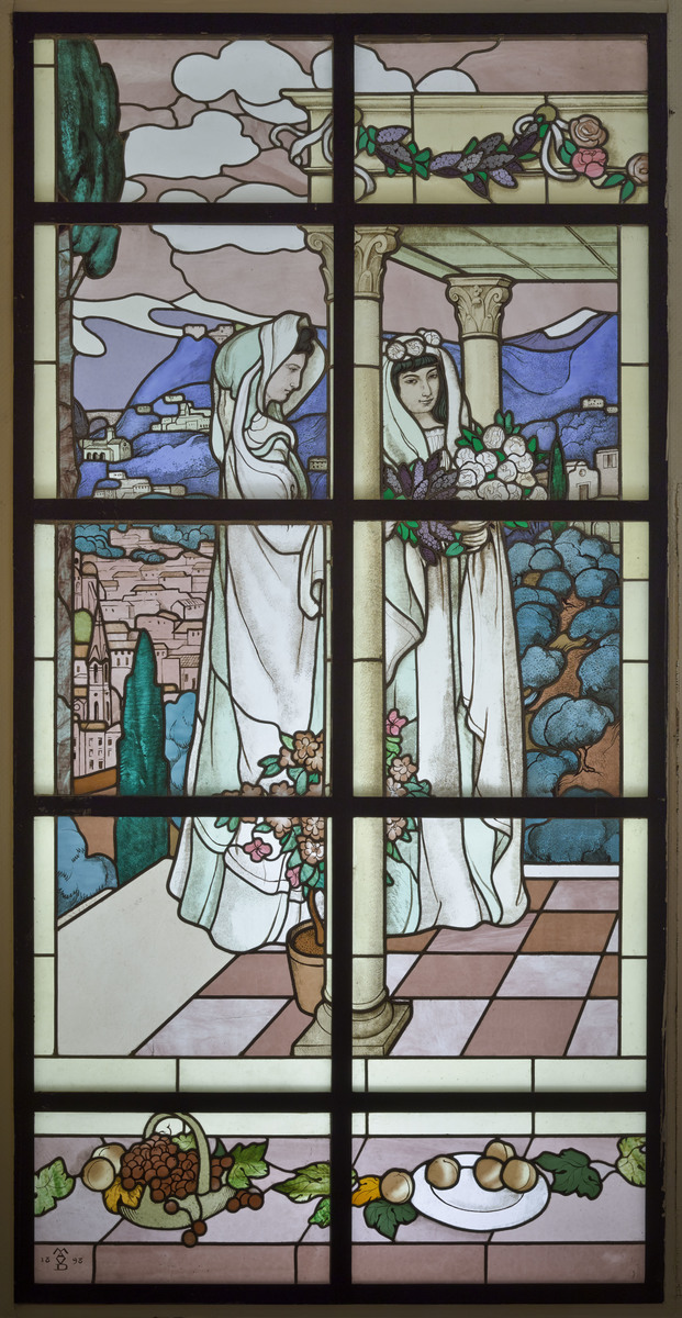 Matin à Fiesole ; Le Matin à Fiesole. Vitrail excuté pour l'hôtel de D. Cochin pour "La Présentation au Temple à Florence" (titre du registre d'inventaire)