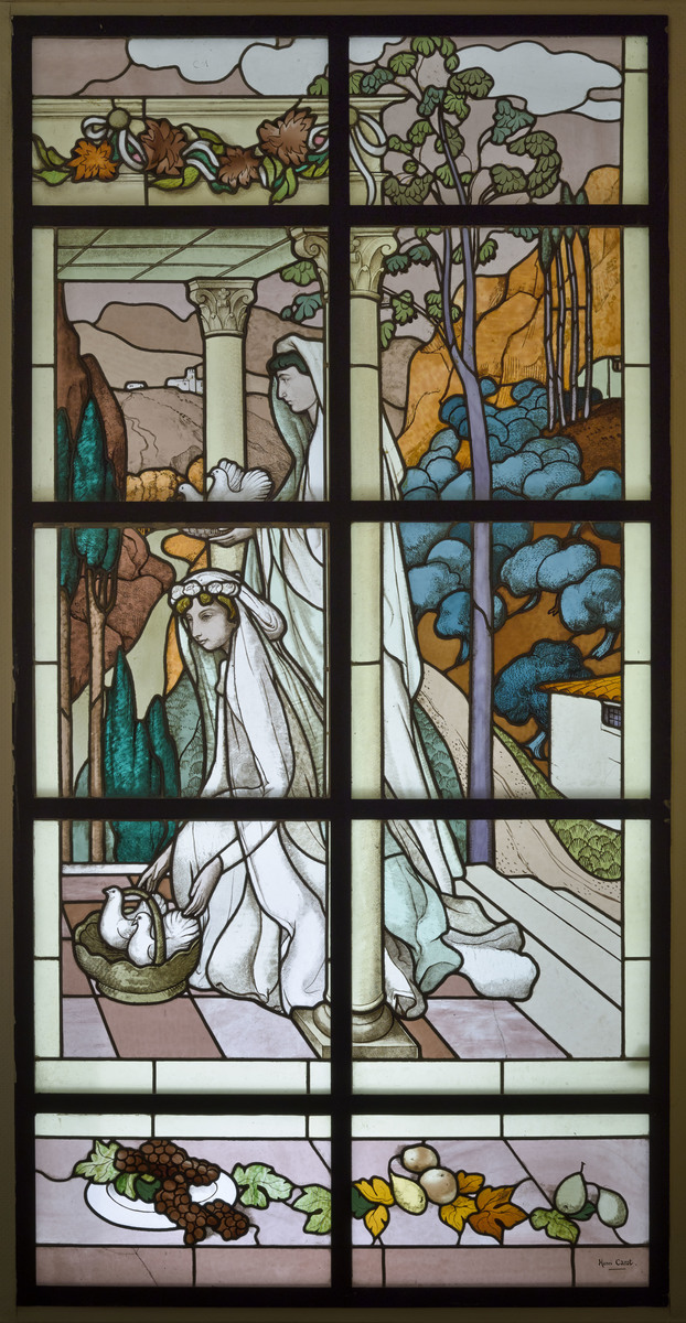 Le Soir à Fiesole ; Le Soir à Fiesole, vitrail de l'ensemble La Présentation au Temple à Florence. (titre du registre d'inventaire)