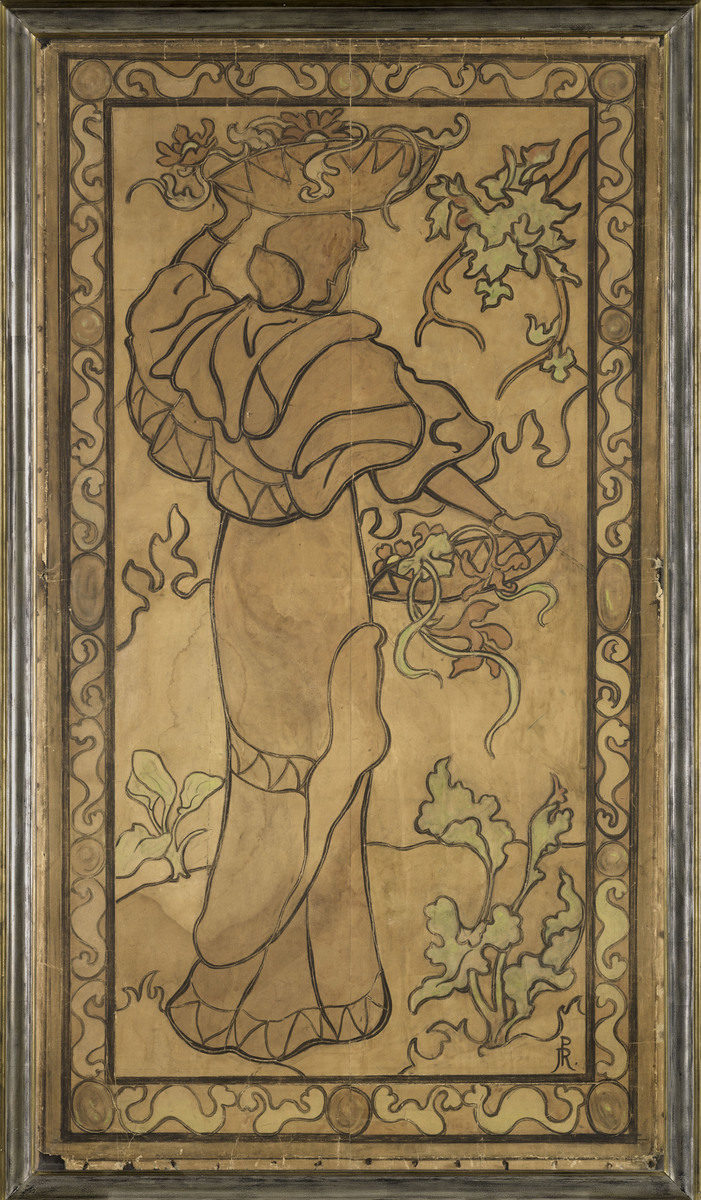 Femme à la corbeille de fleurs ; Femme à la corbeille de fleurs, projet de (titre du registre d'inventaire)