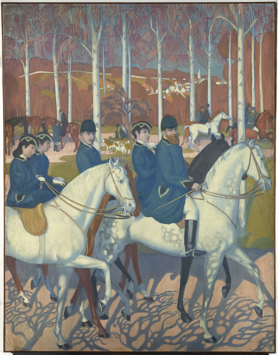 Le Départ ; Le Départ, 1er panneau de l'ensemble décoratif La Légende de saint Hubert pour l'hôtel particulier de Denys Cochin (titre du registre d'inventaire)