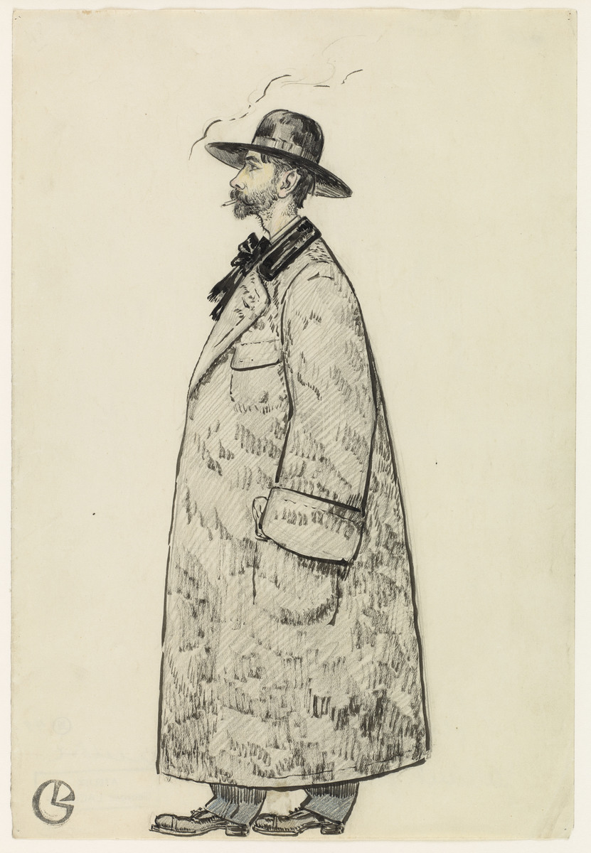 Autoportrait, Lacombe se rendant à l'Académie Julian ; Georges Lacombe se rendant à l'Académie Julian (titre du registre d'inventaire)