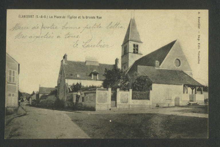 ELANCOURT : La Place de l'Eglise et la Grande Rue