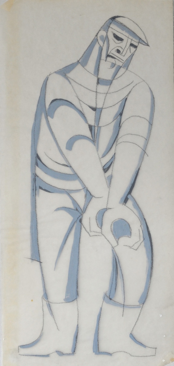 [Ouvrier aux poings serrés]