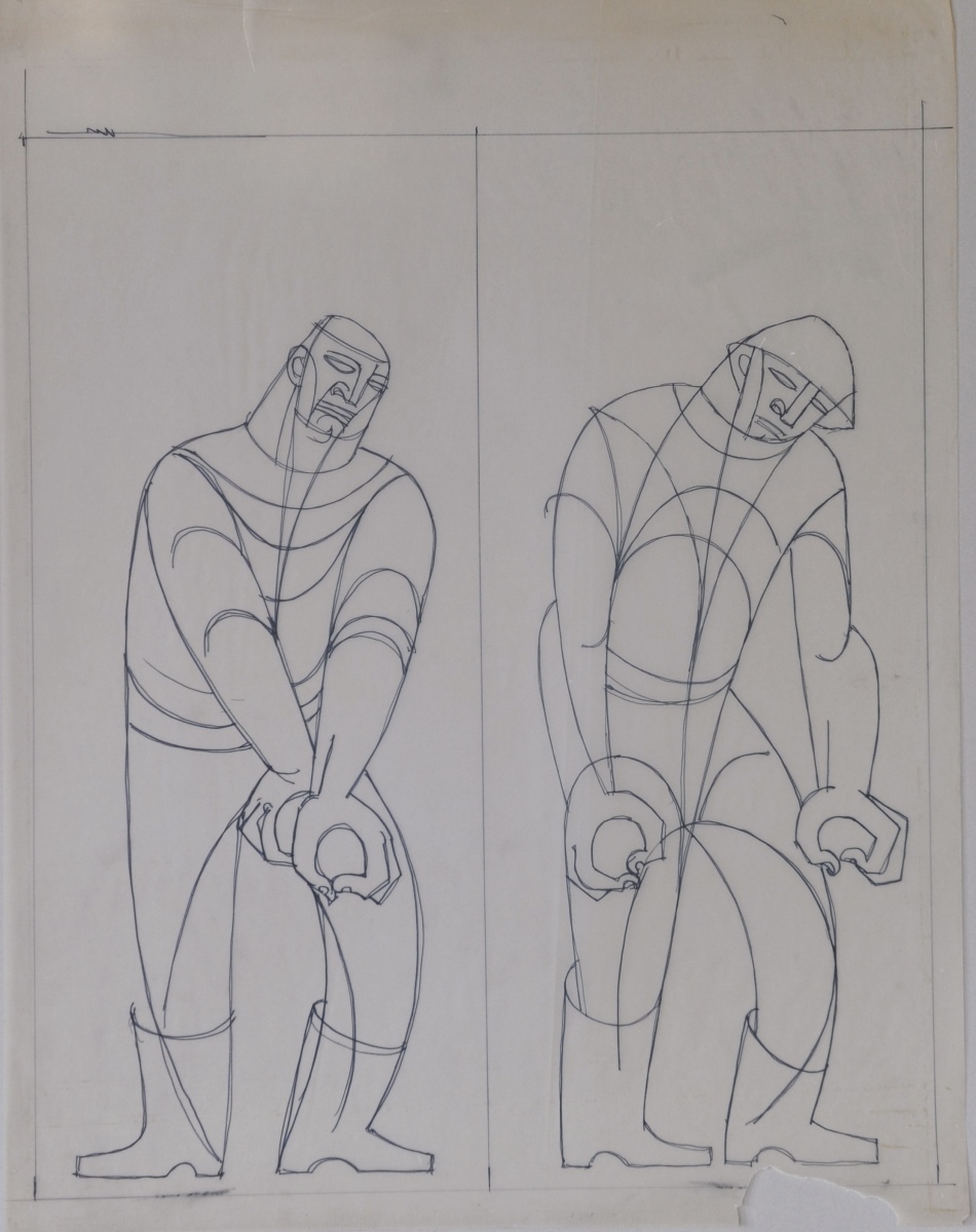 [Deux ouvriers aux poings serrés]