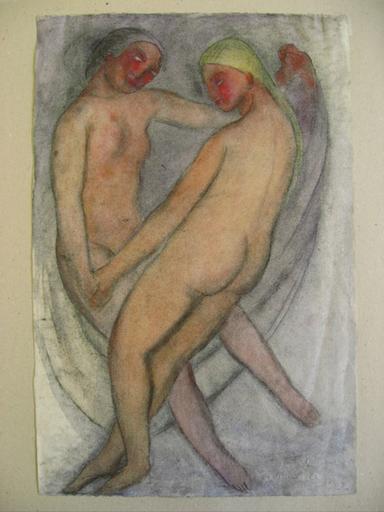 Deux danseuses, l'une tenant une draperie