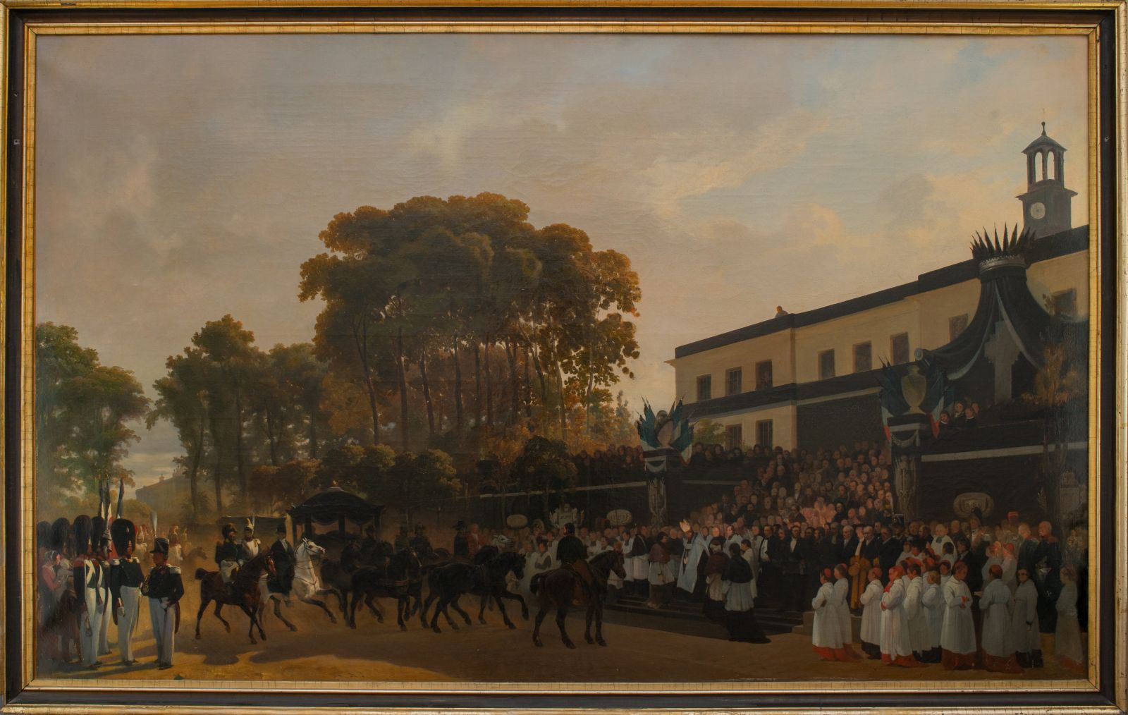L'Arrivée devant l'hôtel de ville de Versailles du char funèbre portant à Dreux le corps du duc d'Orléans le 4 août 1842