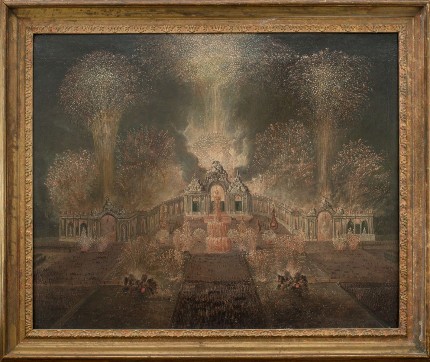 Feu d'artifice donné par Louis XV dans le parc de Versailles à l'occasion du mariage de Louise-Élisabeth de France avec l'Infant Philippe d'Espagne le 26 août 1739