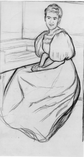 Étude pour le portrait de Gabrielle Wenger, belle mère de l'artiste