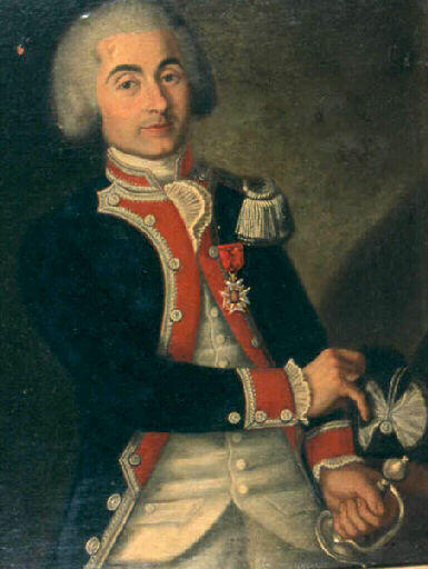 Louis-François-Joseph de Ferre (ou Ferry) du Pommier (1755-1833), garde du corps du roi. Lieutenant de cavalerie Epoux d'Adélaïde-Victoire Pelisssier des Granges