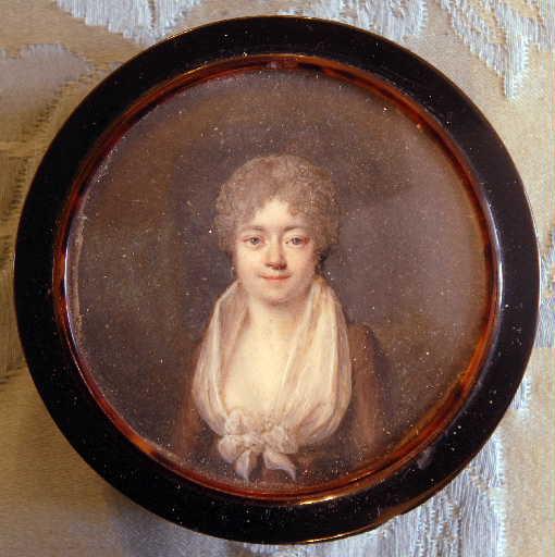 Bonbonnière avec portrait miniature représentant Mme Desprez