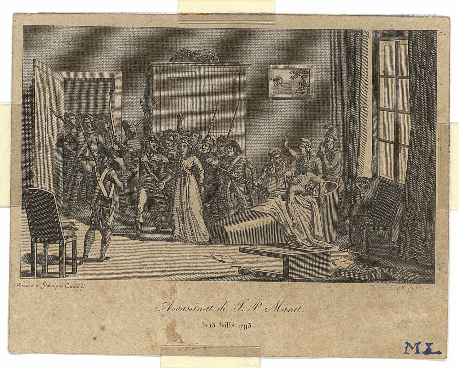 Assassinat de J. P. Marat le 13 juillet 1793