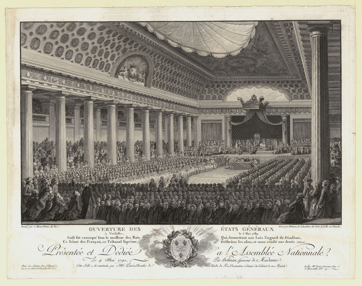 Ouverture des Etats généraux le 5 mai 1789 dans la salle des Menus Plaisirs à Versailles