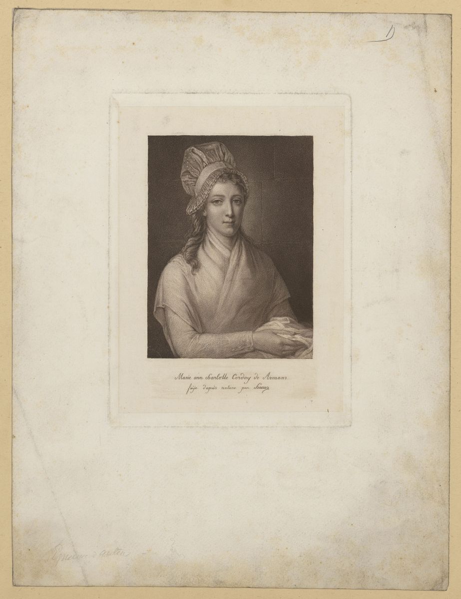 Copie du portrait de Charlotte Corday par Jean-Jacques Hauer