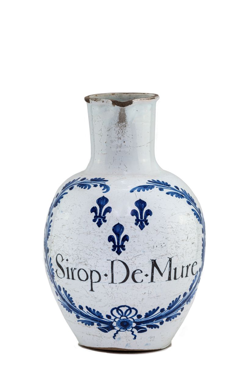 Grande cruche avec inscription Sirop de Mure