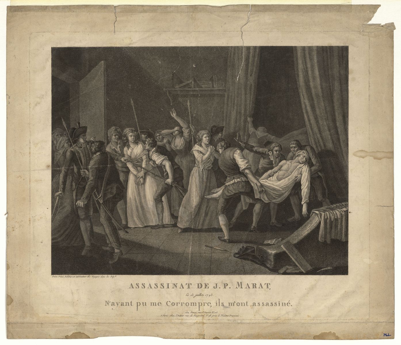 Assassinat de J.P. Marat le 13 juillet 1793