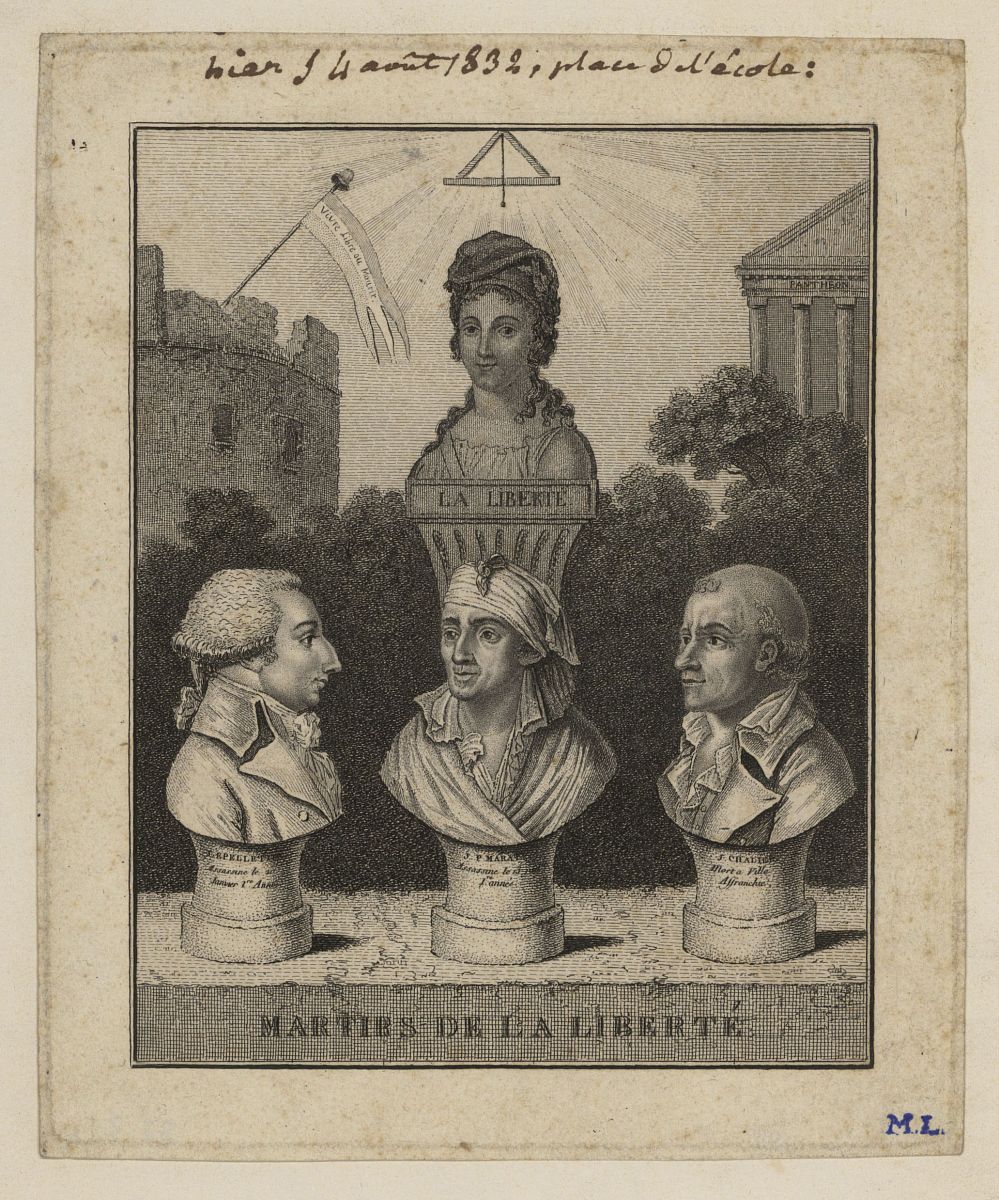 Martyrs de la liberté (Lepeletier, Marat, Chalier)