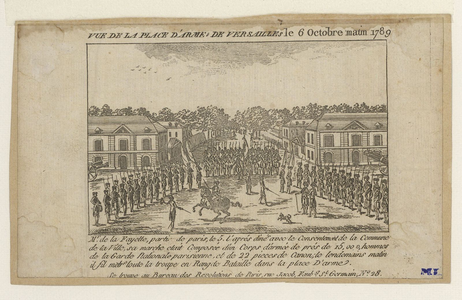 Vue de la place d'Armes à Versailles