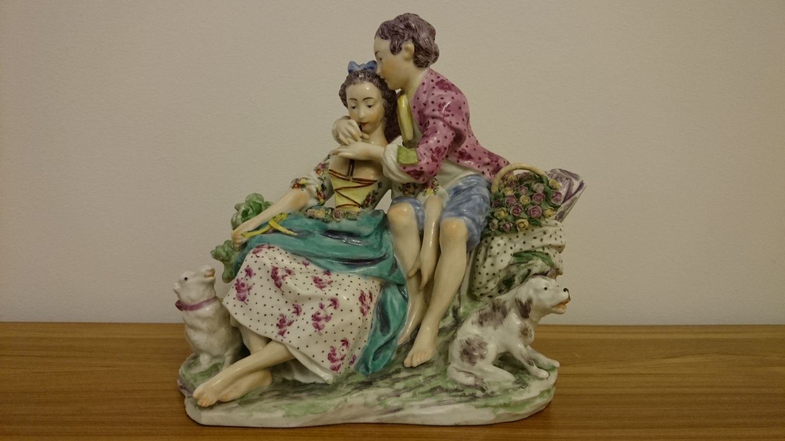 Scène galante au joueur de pipeau