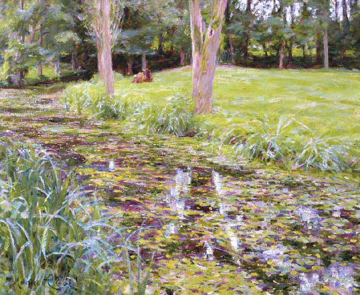 Paysage au bord de l'Yerres ; La vache dans le pré (Ancien titre modifié le 10/06/2005)