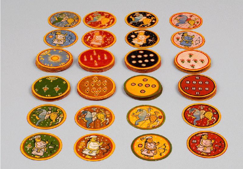 GANJIFA MOGHOL DE TYPE 'ATH RANGI SARA' (titre d'usage)