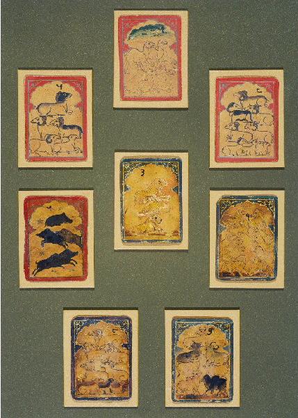 CARTES D'UN GANJIFA MOGHOL ANIMALIER (titre d'usage)