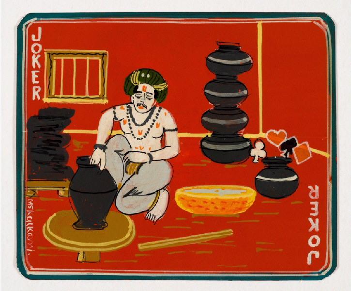 JOKER D'UN JEU DE 'GANJIFAS' INDIEN (titre factice)