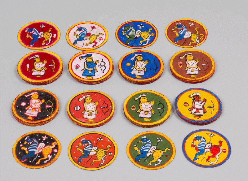 GANJIFA MOGHOL DE TYPE 'ATH RANGI SARA' (titre factice)