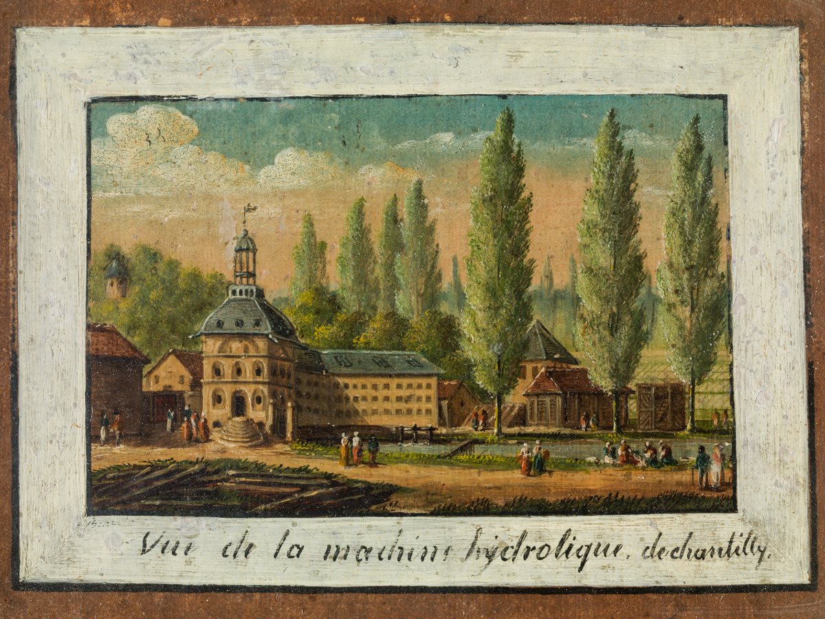 Vue de la machine hydraulique à Chantilly