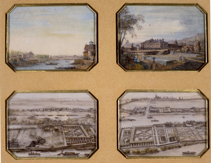 Maison et plans de M. Papillon de la Ferté dans l'Ile Saint-Denis